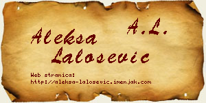 Aleksa Lalošević vizit kartica